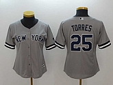 Women Yankees 25 Gleyber Torres Gray Cool Base Stitched Baseball Jerseys,baseball caps,new era cap wholesale,wholesale hats